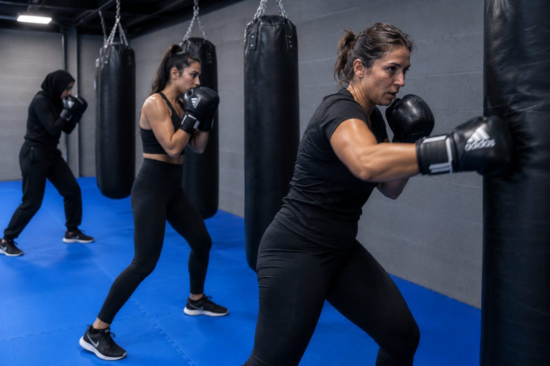 Séance de cardio boxing